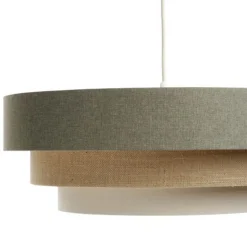 Triniti hængelampe, grøn/beige/creme, Ø 60 cm, tekstil
