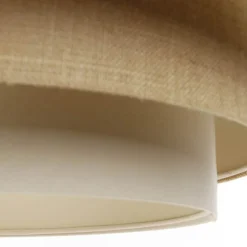 Triniti hængelampe, grøn/beige/creme, Ø 60 cm, tekstil