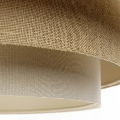 Triniti hængelampe, grøn/beige/creme, Ø 60 cm, tekstil