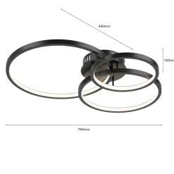 Trio WiZ Aaron smart LED-loftlampe, antracit