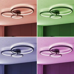 Trio WiZ Aaron smart LED-loftlampe, antracit