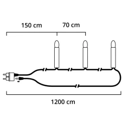 Trækæde med skaftlys til udvendig 12 m