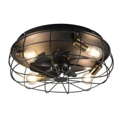 Trondheim loftventilator fjernbetjening 4xE27 sort