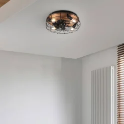 Trondheim loftventilator fjernbetjening 4xE27, træ