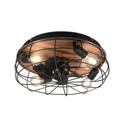 Trondheim loftventilator fjernbetjening 4xE27, træ