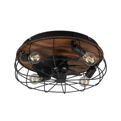 Trondheim loftventilator fjernbetjening 4xE27, træ