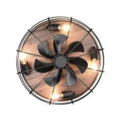 Trondheim loftventilator fjernbetjening 4xE27, træ