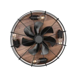 Trondheim loftventilator fjernbetjening 4xE27, træ