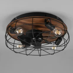 Trondheim loftventilator fjernbetjening 4xE27, træ