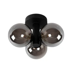 Trudy loftlampe til bad, 3 lyskilder, sort/røg