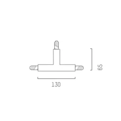T-stik til Volare 2-fase skinne, hvid