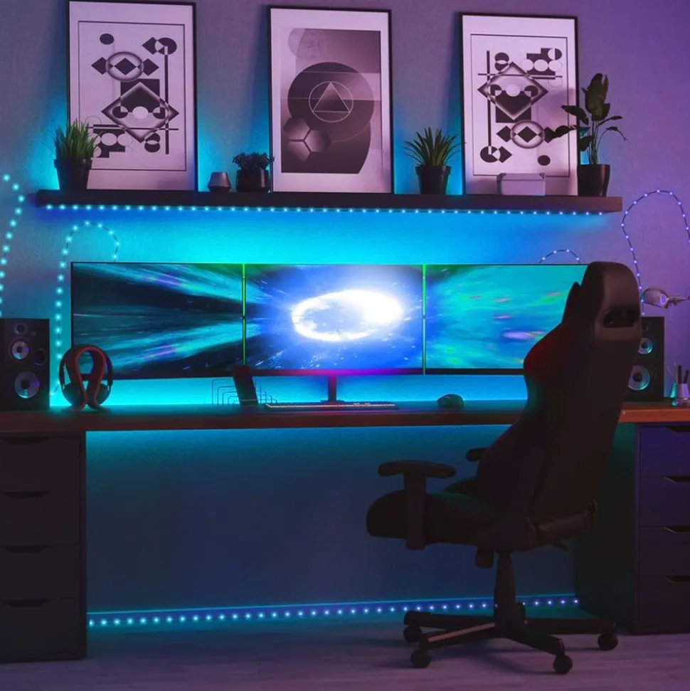 Twinkly Dots LED-lyskæde RGB, sort, IP44, 10 m