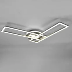 Twister LED-loftlampe, drejelig, fjernbetj. nikkel