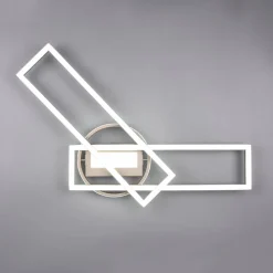 Twister LED-loftlampe, drejelig, fjernbetj. nikkel