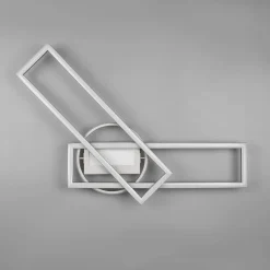 Twister LED-loftlampe, drejelig, fjernbetj. nikkel