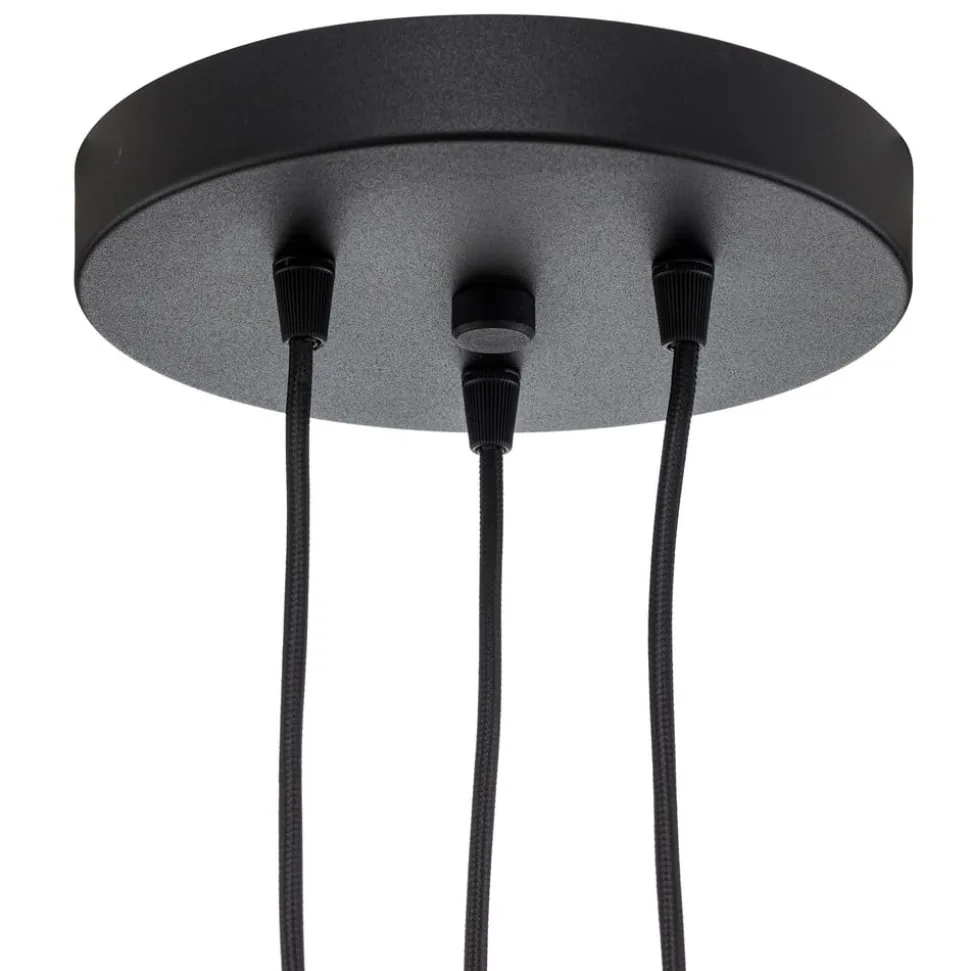 Tynd pendel, sort, tre lys, rondel