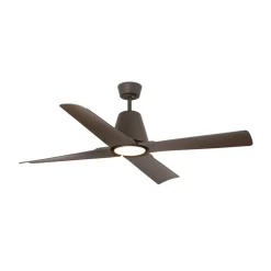 Typhoon L loftventilator, LED lampe IP44 brun