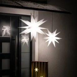 Udendørs dekostjerne XXL, 18 takker, Ø 80 cm hvid