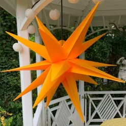 Udendørs dekostjerne XXL, 18 takker, Ø 80 cm gul