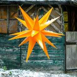 Udendørs dekostjerne XXL, 18 takker, Ø 80 cm gul