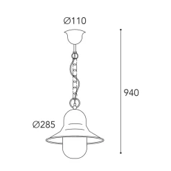 Udendørs hængelampe Campanula 2094, antik messing, Ø 29 cm, IP44