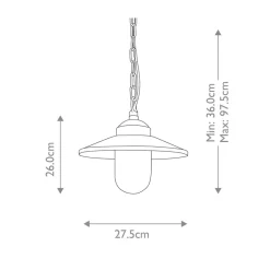 Udendørs hængelampe Klampenborg, IP44, sort