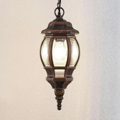 Udendørs hængelampe Nadesha, børstet guld