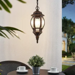 Udendørs hængelampe Nadesha, børstet guld