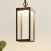 Udendørs LED-pendellampe Cube med glasskærm, 26 cm