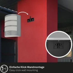 Udendørs LED-væglampe 3793014, kromfarvet, dæmpbar, IP44