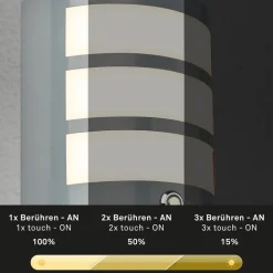 Udendørs LED-væglampe 3793014, kromfarvet, dæmpbar, IP44