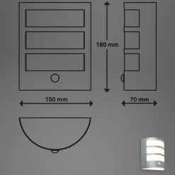 Udendørs LED-væglampe 3795014, kromfarvet, sensor, IP44