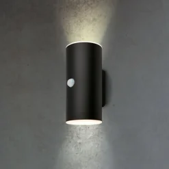 Udendørs LED-væglampe 3787015, sort, sensor, op/ned