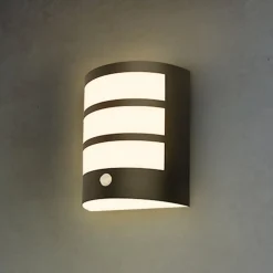 Udendørs LED-væglampe 3795015, sort, sensor, IP44
