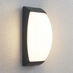 Udendørs LED-væglampe Alexey, IP65, mørkegrå