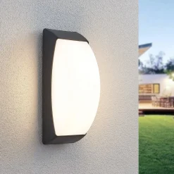 Udendørs LED-væglampe Alexey, IP65, mørkegrå
