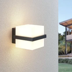 Udendørs LED-væglampe Auron, terningformet