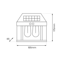 Udendørs LED-væglampe Filo Double, sort, IP44