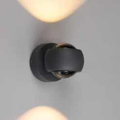 Udendørs LED-væglampe, grafit, op & ned, CCT, dæmpbar, aluminium