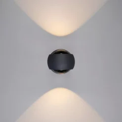 Udendørs LED-væglampe, grafit, op & ned, CCT, dæmpbar, aluminium