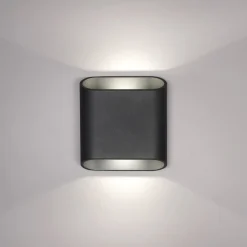 Udendørs LED-væglampe, grafit, op & ned, CCT, dæmpbar, aluminium