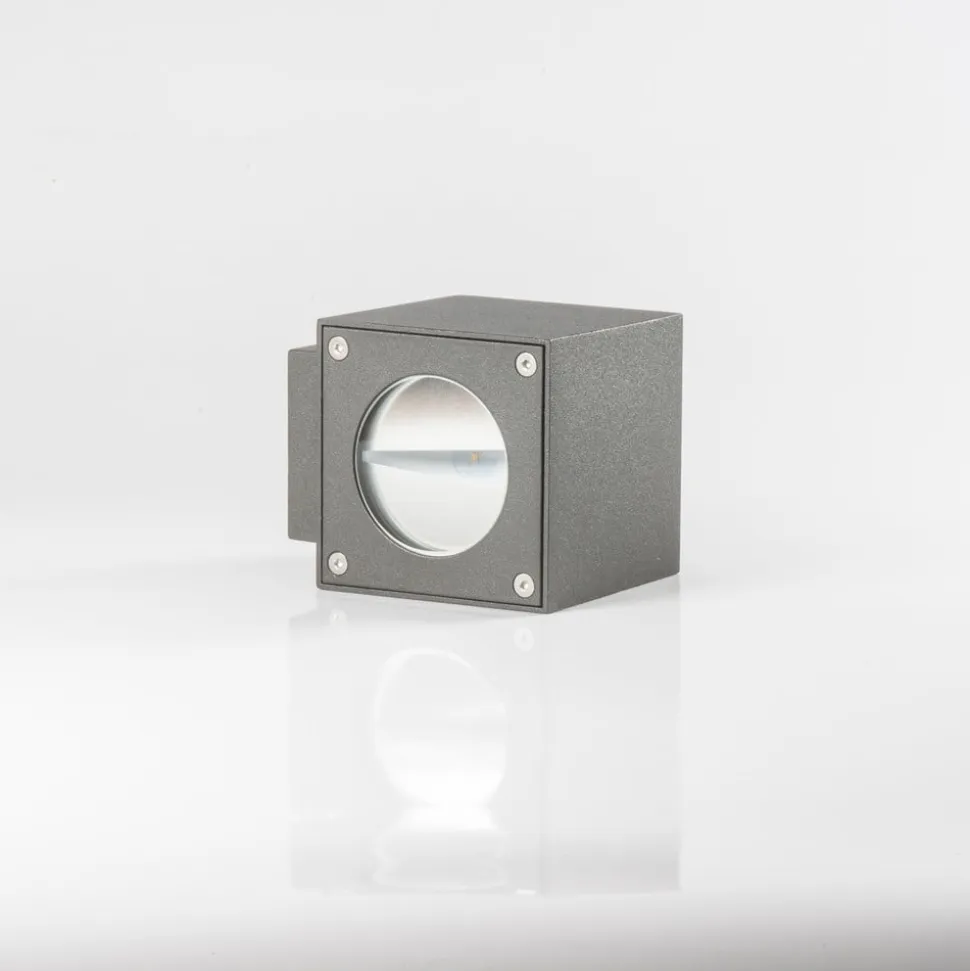 Udendørs LED-væglampe Jarno, antracit, sæt med 2, metal, 9 cm