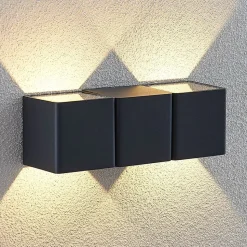 Udendørs LED-væglampe Niclas, kantet