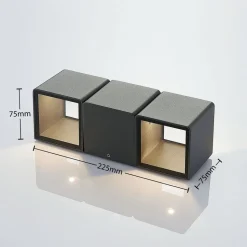 Udendørs LED-væglampe Niclas, kantet