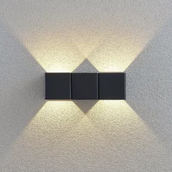 Udendørs LED-væglampe Niclas, kantet