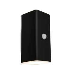 Udendørs LED-væglampe, sort, sensor, op/ned