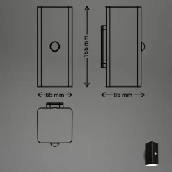 Udendørs LED-væglampe, sort, sensor, op/ned