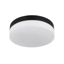 Udendørs loftslampe Vranos, mat sort, Ø 24 cm, aluminium