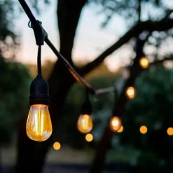 Udendørs lyskæde Garlanda, sort, IP44, 10 m, 10-lys.