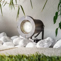 Udendørs spot med jordspyd Tessa, i gråt